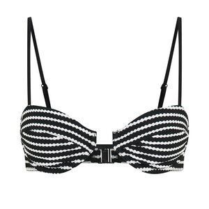 NWT Vacay Swimwear Sofia Black and White Striped Bikini Top in Eva